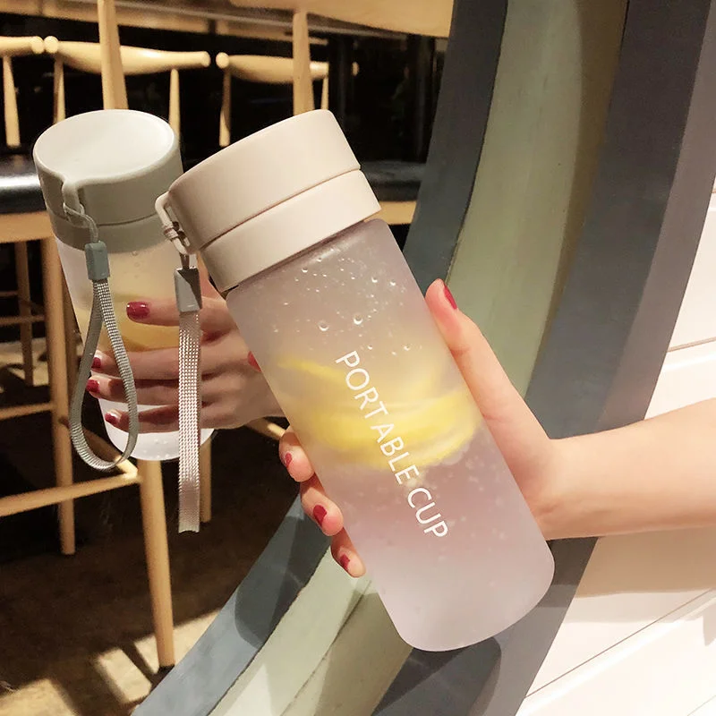 

Summer Outdoor Instant Cup Large Capacity Sports Water Bottle Frosted Anti-fall Portable Plastic Cup