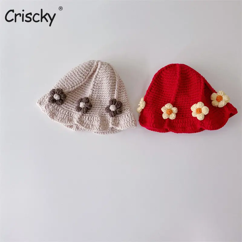 

Детская шапка Criscky, зимние шапки с цветочным рисунком для новорожденных, шапочка для маленьких девочек, шапка для маленьких девочек, детские...