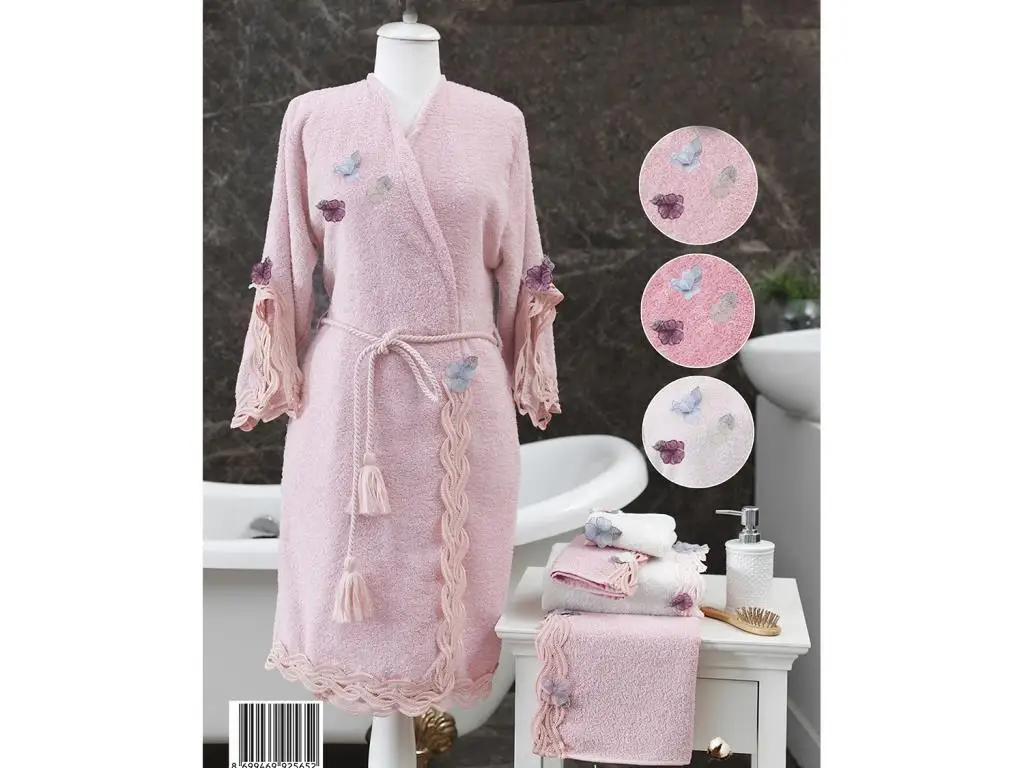 

Bamboo Elif women bathrobe set powder