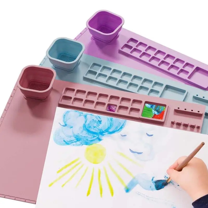 

Доска для рисования силиконовая для детей, большая доска для рисования, для граффити, масляная живопись, глиняный коврик для рисования искусственных украшений, 20 х16 дюймов