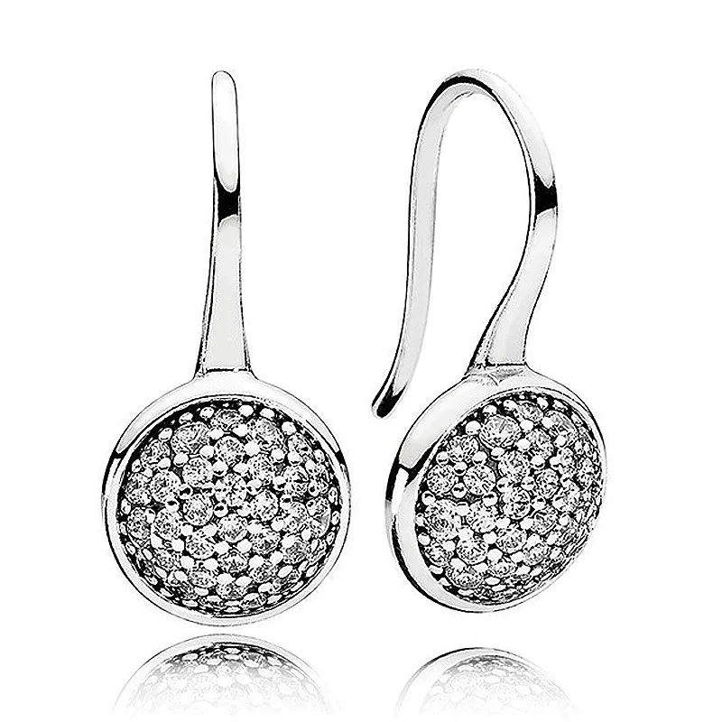 

Original Sparkling Dazzling Droplets With Crystal Hanging Earrings For Women 925 Sterling Silver Wedding Gift Fashion Jewelry