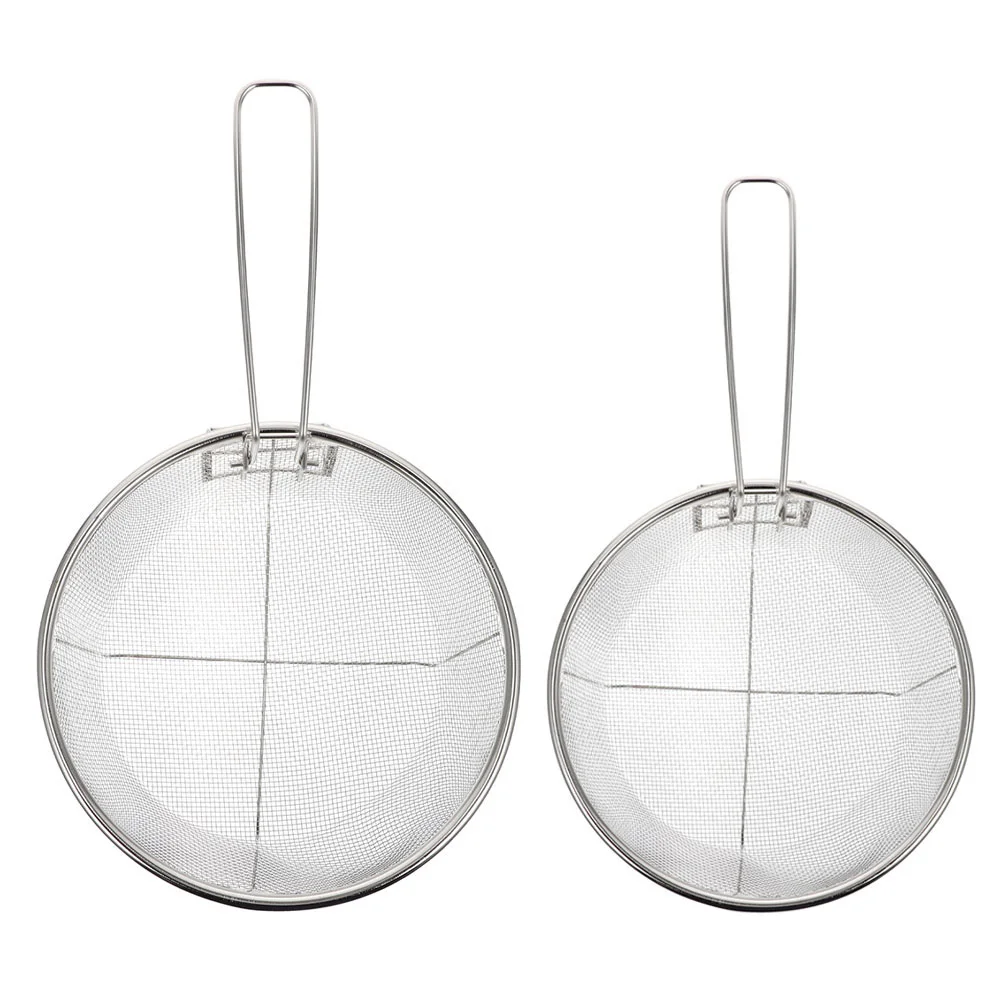 

2pcs Baskets Fish Fry Fryer Strainer Fried Food Filter Folding Fry Baskets French Fry Serving Basket