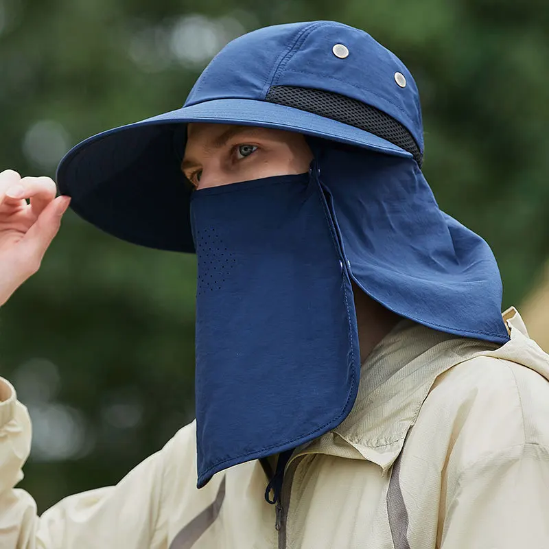 

Summer UV Neck Protection Sun Hats For Women Men Breathable Fisherman Cap Outdoor Hiking Fishing Hat Male Shawl Bucket Hats
