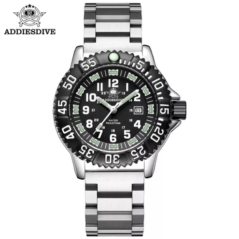 Addies Men's stainless steel Sports Watch Calendar Display Watches Tube Type Luminous Rotating bezel Men's Luxury Quartz Watch-36591