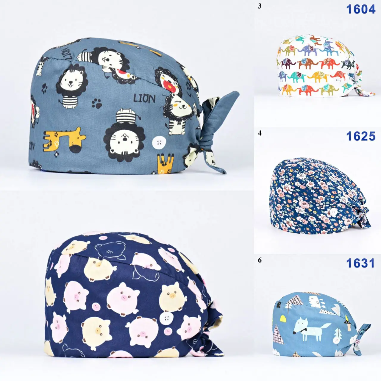 

Unisex Surgical Cap Fashion Pure Cotton Baotou Cap Colorful Printing Floral Sweat-absorbent Towel Nurse Doctor Scrub Cap