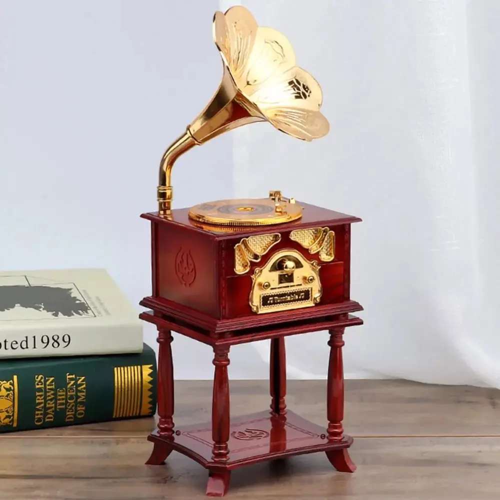 

Nostalgic Gantry Wood Looking Gramophone Music Box Ergonomic Design Practical Products