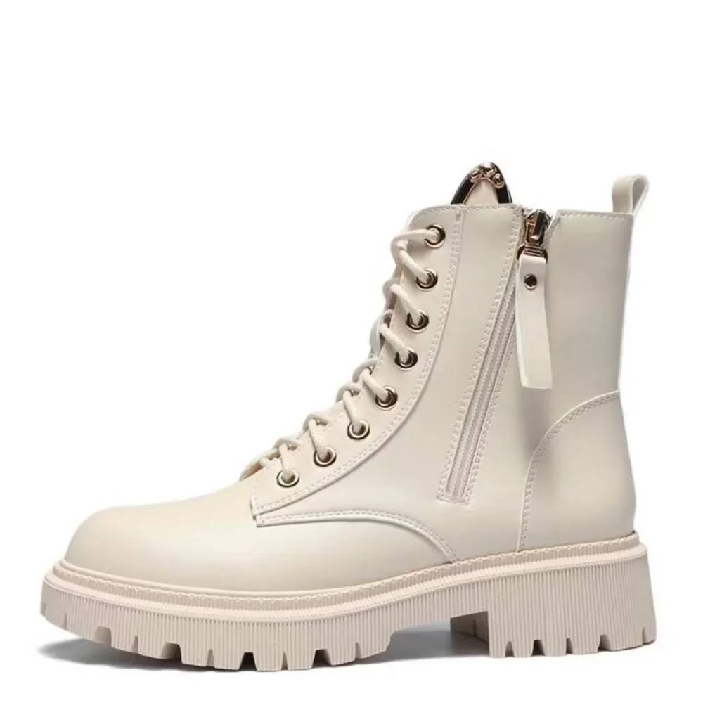 Женские ботильоны в стиле панк обувь белые байкерские ботинки короткая для