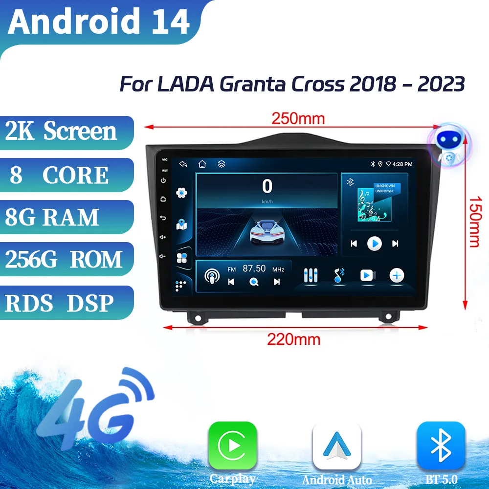 Автомобильный радиоприемник на Android для LADA Granta Cross 2018-2023 высокопроизводительный