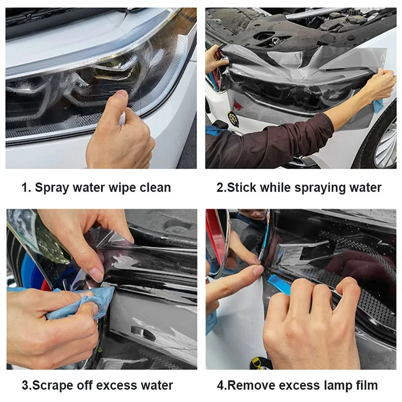 Фотохромная пленка для фар премиум-класса SEAMETAL 30x120 см черная/фиолетовая наклейка