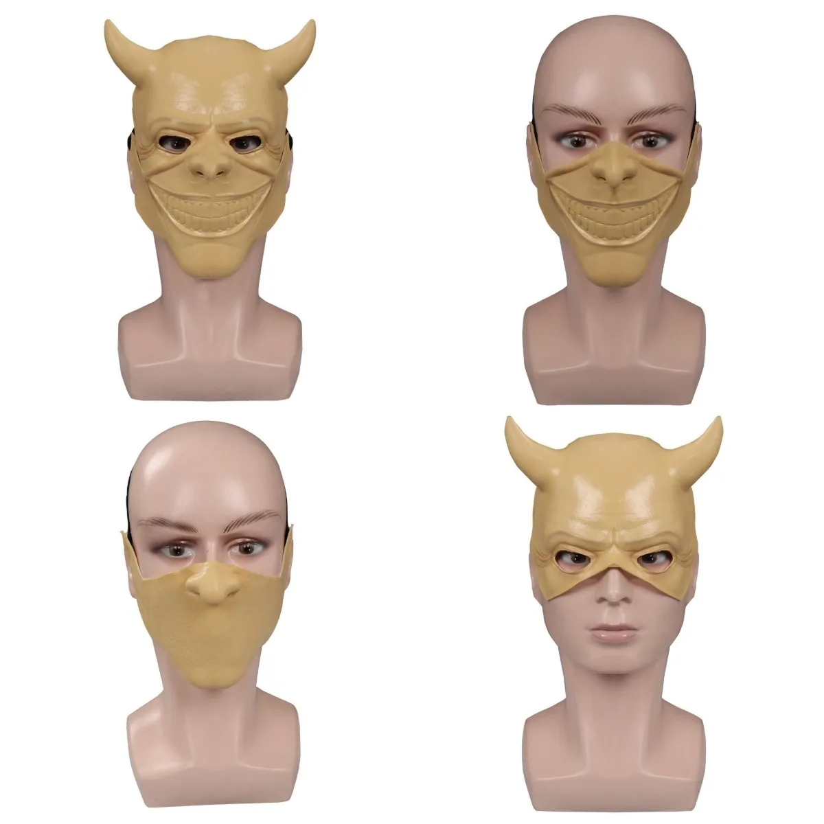 

The Black Phone The Grabber Mask Cosplay Half Face Latex Masks Helmet Masquerade Halloween Party Costume Props