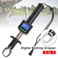 3 in 1 fish gripper waterproof digital grabber fishing scale clamp with 1m tape measure fishing grip pliers fishing tackles