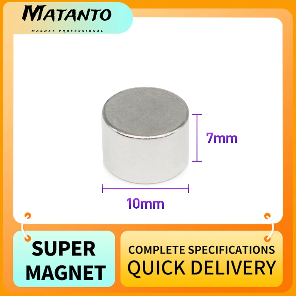 

10/20/30/50/100PCS 10*7 Round Powerful Strong Magnetic Magnets N35 10x7 Disc Permanent Neodymium Magnet 10mm x 7mm 10x7mm