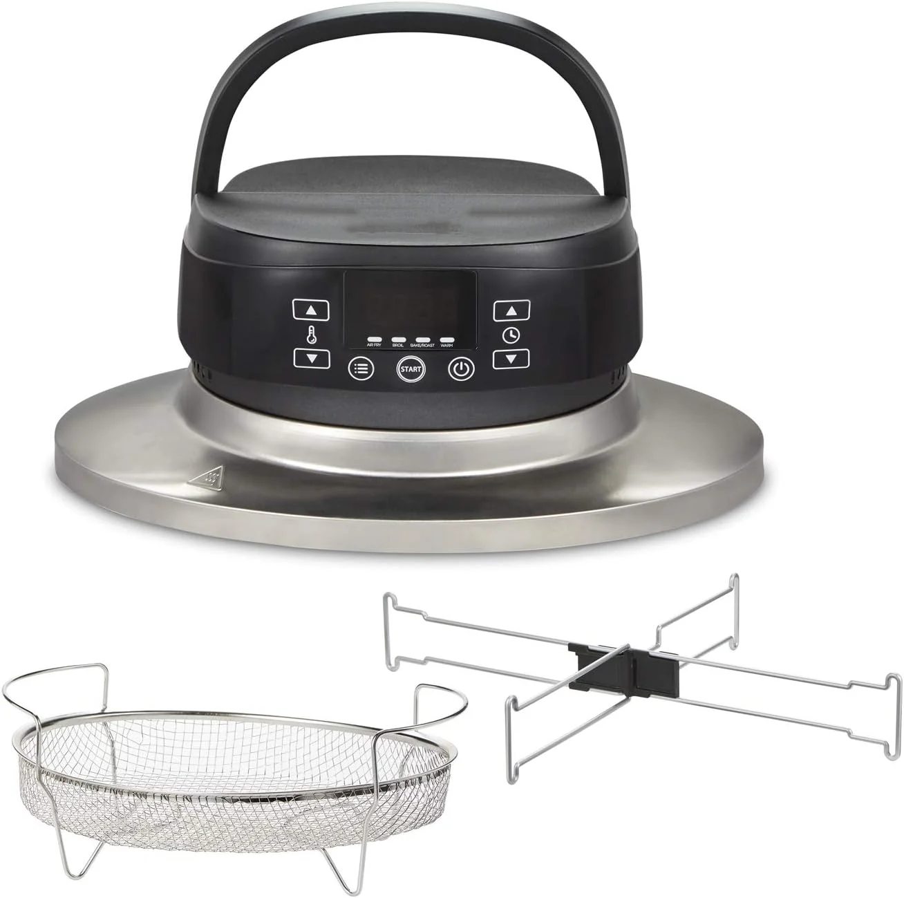 

Fryer Lid, Fits 6 Quart Oval Slow Cooker Crock, with Fry Basket and Tray, Works with Multiple Brands (33602), BLACK