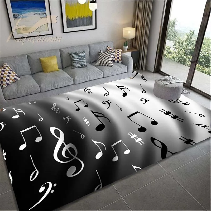 Ковер Музыкальный с 3D принтом декоративный мат из полиэстера для гостиной