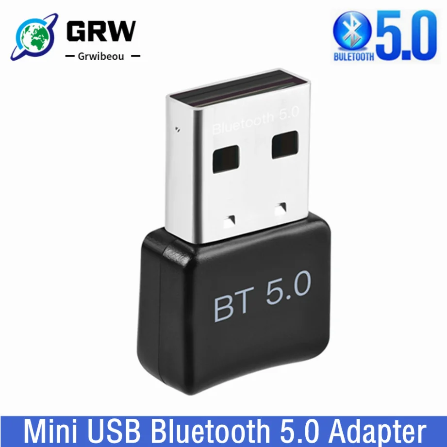 Grwibeou Mini Wireless USB Bluetooth 5.0 Adapter Receiver Dongle Low Latency Audio Music Bluthooth 5.0 Transmitter For PC Laptop