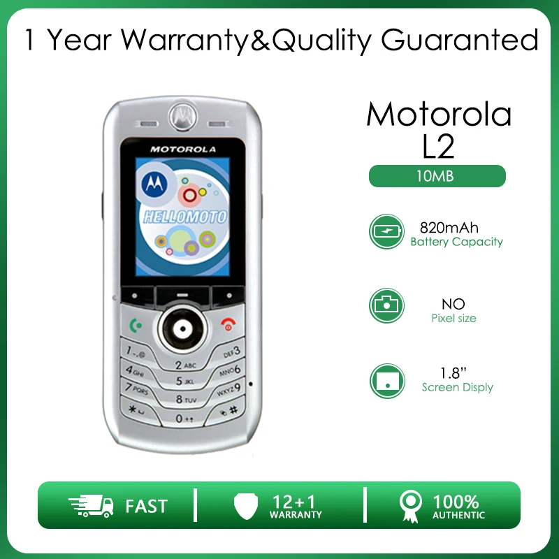 Motorola L2 Восстановленный-Оригинальный разблокированный V270 1 8 дюймов GSM 900 / 1800 1900