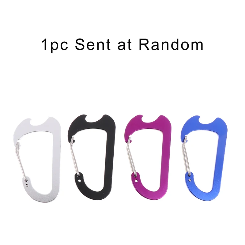 

1Pc 8.0*4.3cm Aluminum Alloy D-Ring Keychain Carabiner Clips Bottle Opener Lock Buckle Hook Multifunction Fishing Climbing Tool