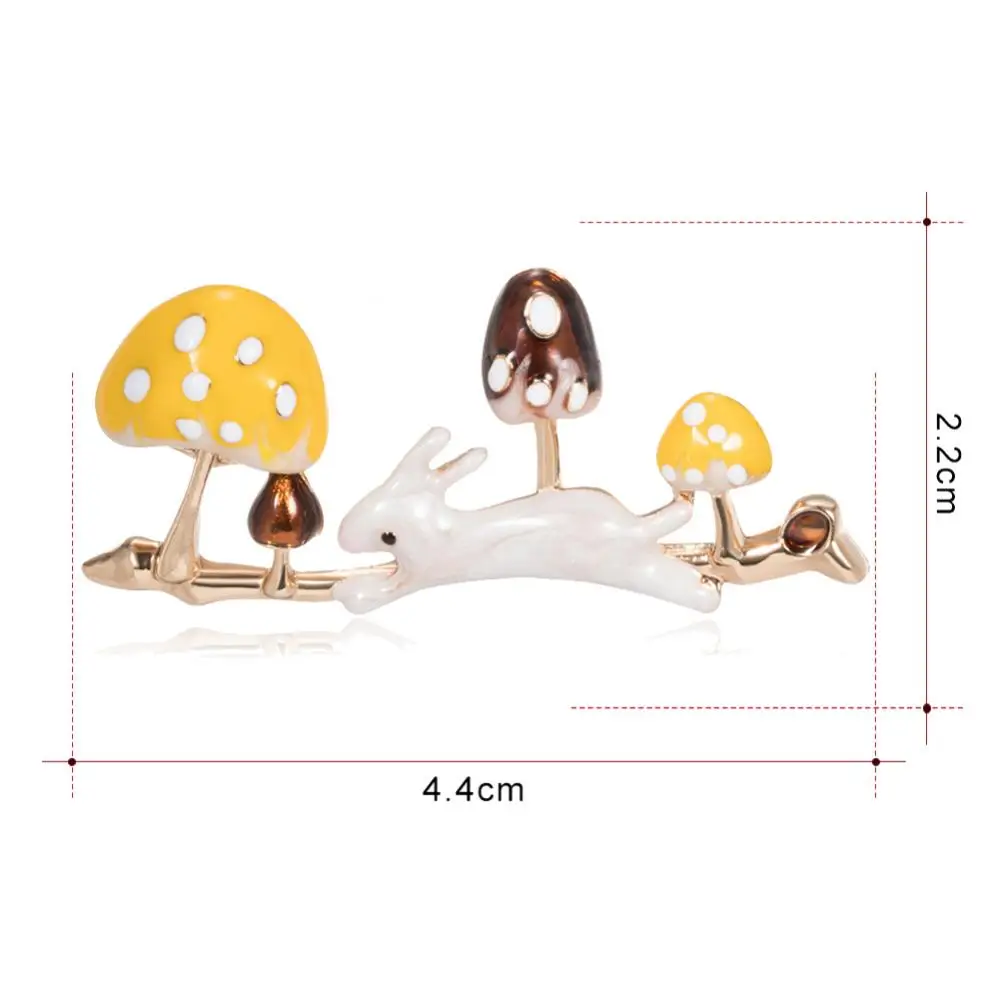 

Unisex Pin Cute Badge Brooch Running Rabbit Mushroom Enamel Animal Plant Lapel Badge