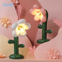 romantic bedside table lamps clear sconces resin flower white pink desktop night lights bedroom decorations led g9 birthday gift