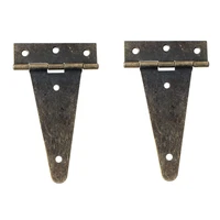 2pcs bronze flat t strap hinges for barn gates wooden box hinges vintage cabinet door window decoration hinges