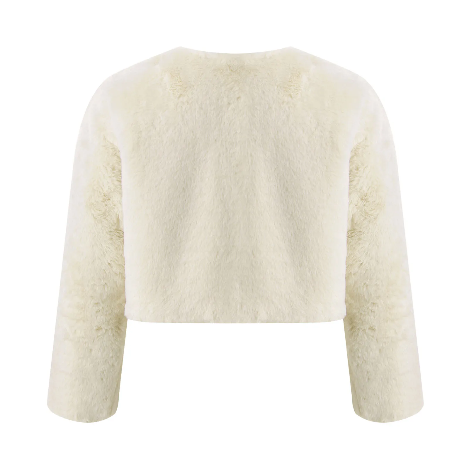 # S-XL Детское шерстяное зимнее теплое пальто для девочек болеро из искусственного