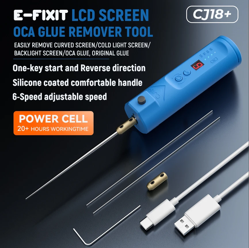 

E-FIXIT CJ18+ LCD Screen Electric OCA Glue Remove Tool For Phone Screen OCA Polarized Clean Silicon Coated Comfortable Case