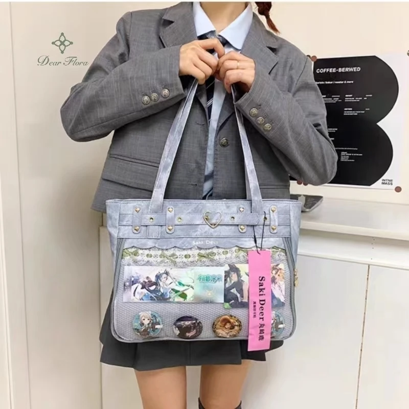 Y2k Уличная одежда для девочек сумки Ita крутая прозрачная сумка на плечо большой