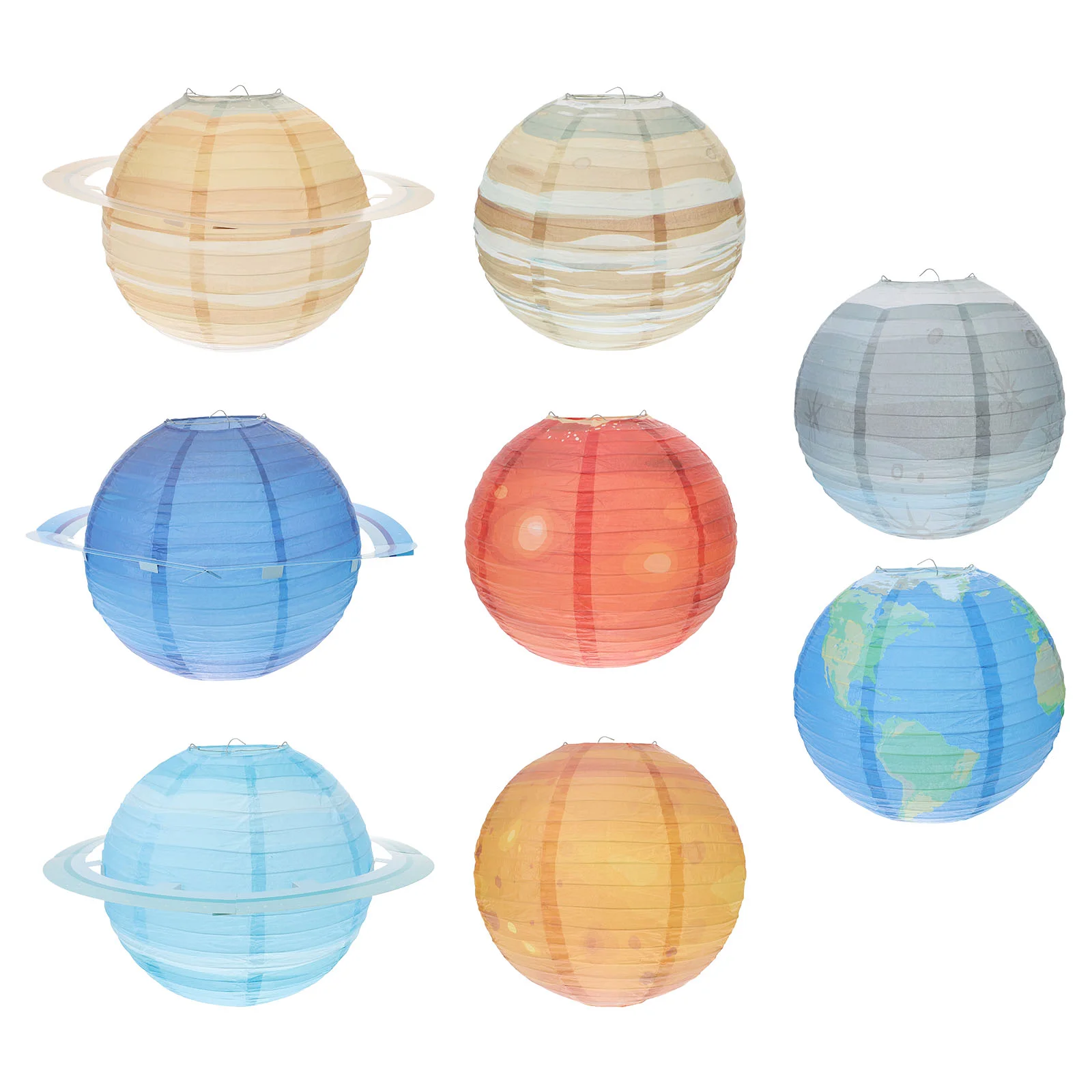

8 Pcs Planet Lantern Lantern Kids Festival Lantern Space Solar Party Lanterns Paper Solar System Lanterns Baby