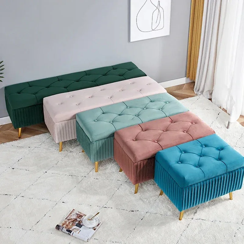 Входные бархатные табуреты для мебели гостиной домашние пуфики скандинавская