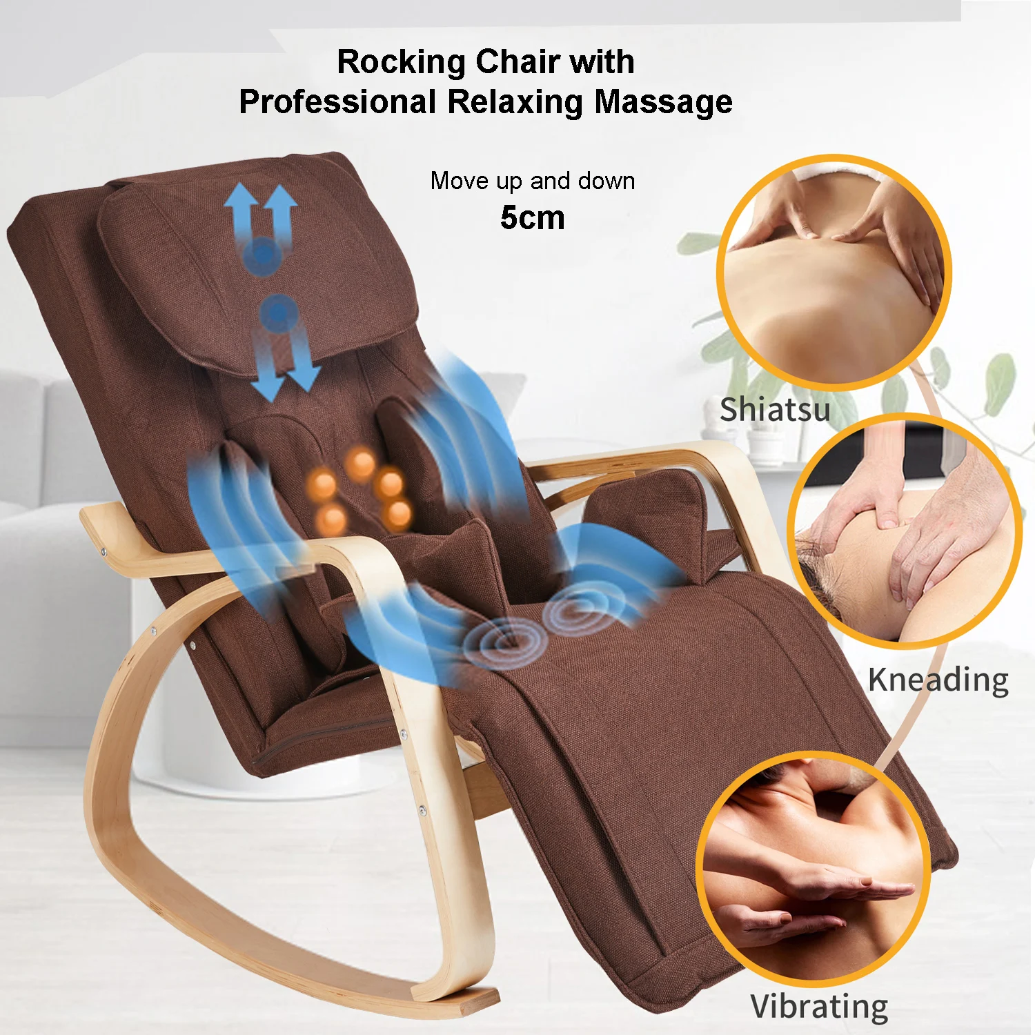 

Jxp Rocking Massage Chairs Shiatsu Dining Room Relax Chair with Heat and Vibration Professional Sofa Full Body Electric Massager