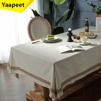 linen tablecloth rectangular coffee table dining table desk cloth washable home decoration accessories dust cover for furniture