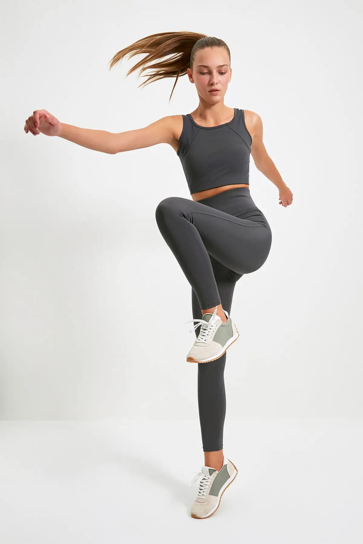 

Smoked Toparlayıcı High-Waist Submersible Casual Sports Leggings