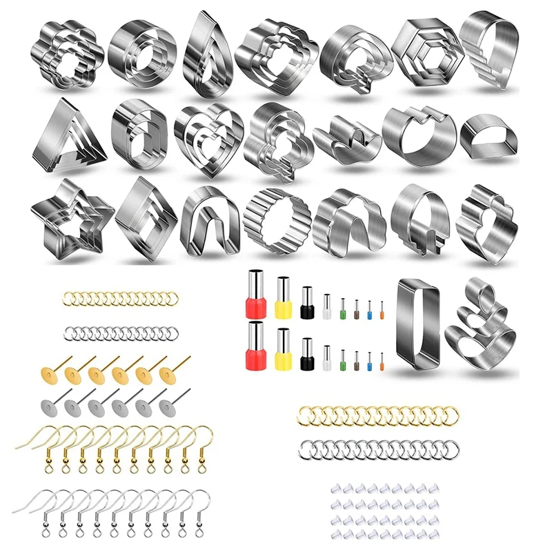 

49 Shapes Stainless Steel Clay Cutter Tools With Jewelry Part For Earrings Making