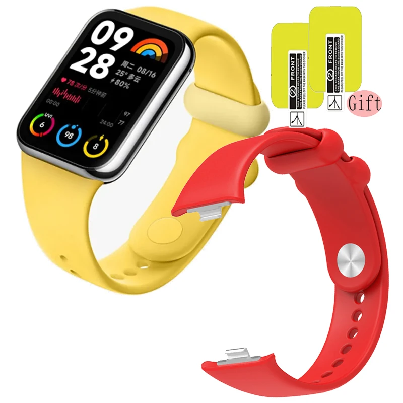 

For Xiaomi Mi Band 8 Pro Silicone Strap Wristband Replacement Belt Sports Bracelet For Xiaomi Mi Band8 Pro Screen Protector Film