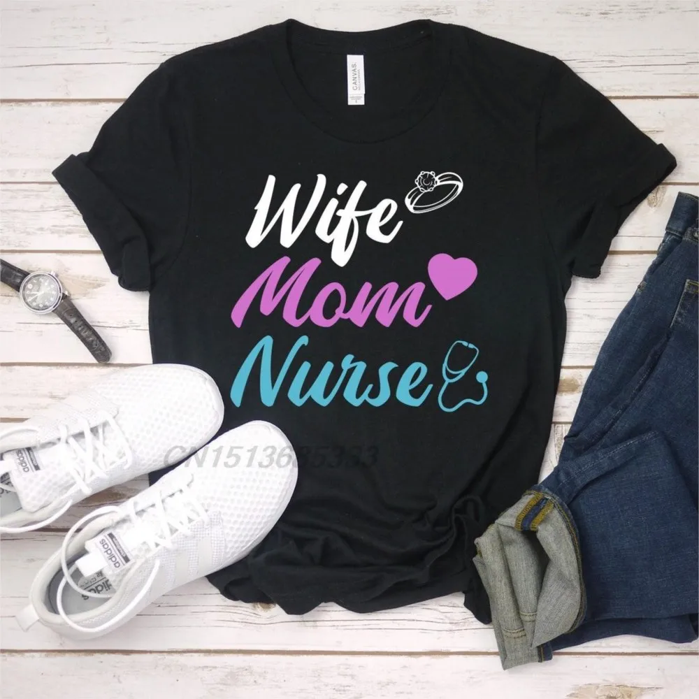 

Wife Mom Nurse Unisex Vintage T-shirts Nursing is My Jam Women Pure Cotton T Shirts I Can't I'm Quilting Today Oversized Tops