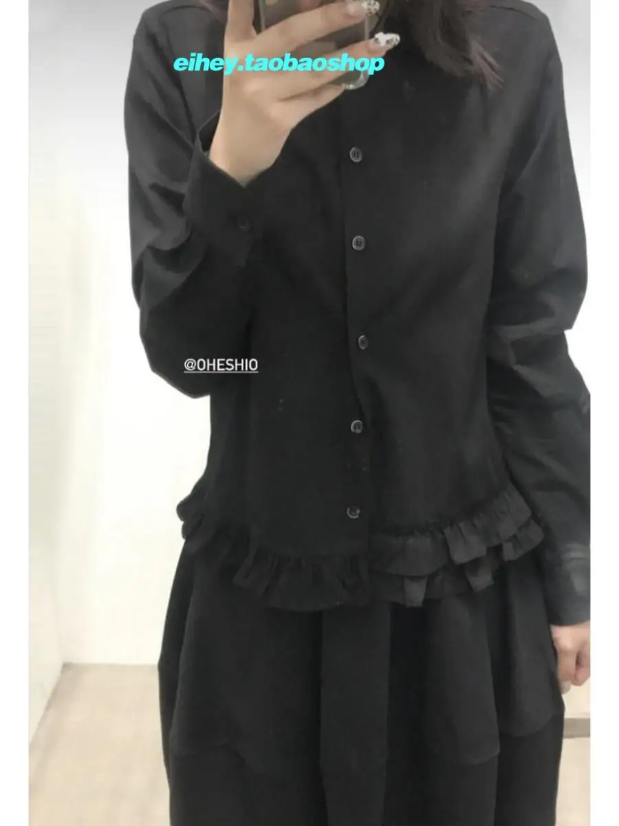 Новинка осени 2024 асимметричная универсальная Лоскутная белая рубашка с оборками