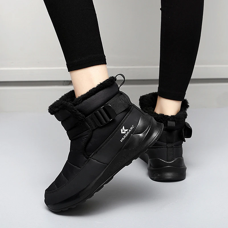 STRONGSHEN Winter Women Stylish Snow Boots High-top Warm Plush Waterproof Anti-skid Shoes Outside Casual Slip-on Footwear