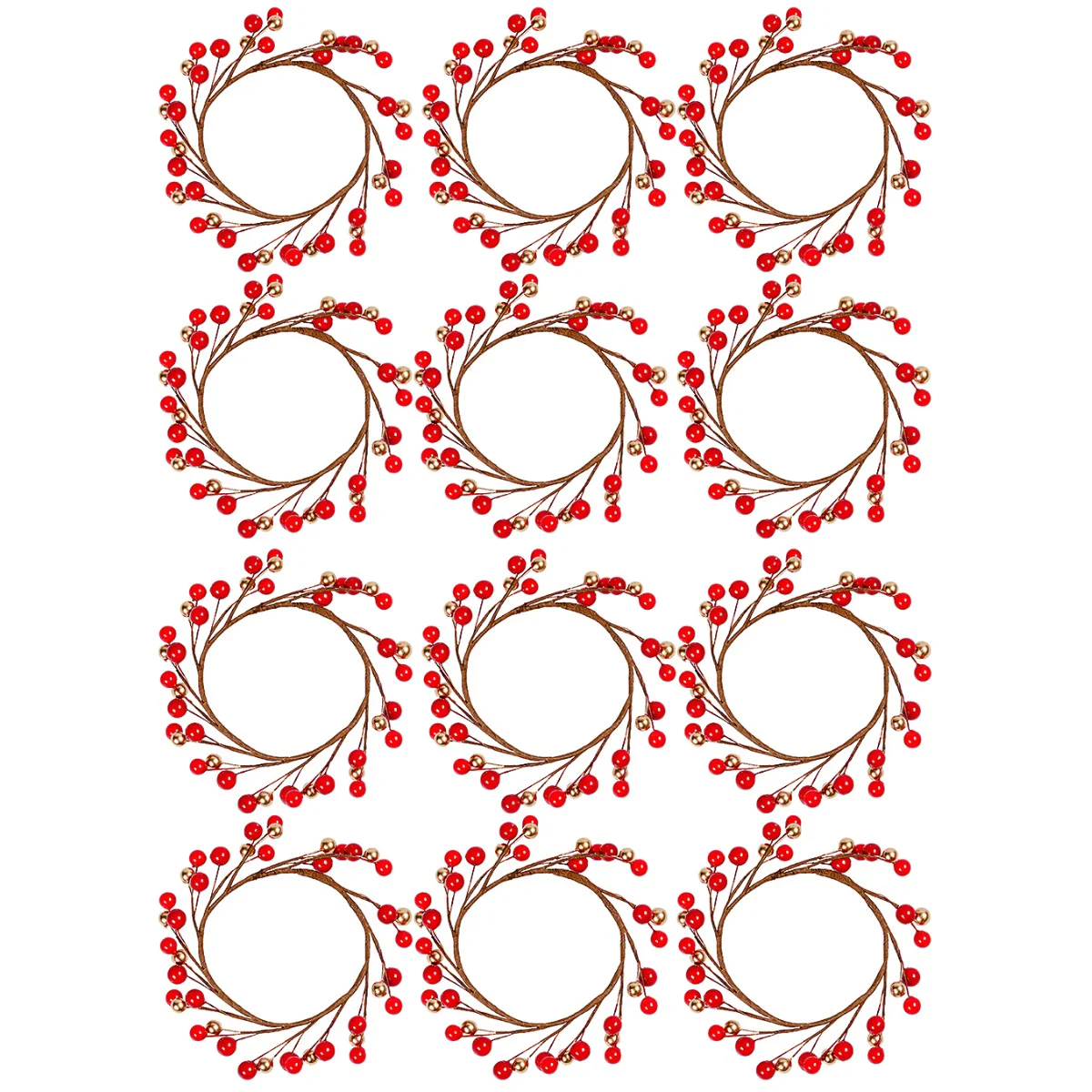

Christmas Rings Holder Advent Wreath Ringwreaths Holiday Garland Berry Tealight Votive Mini
