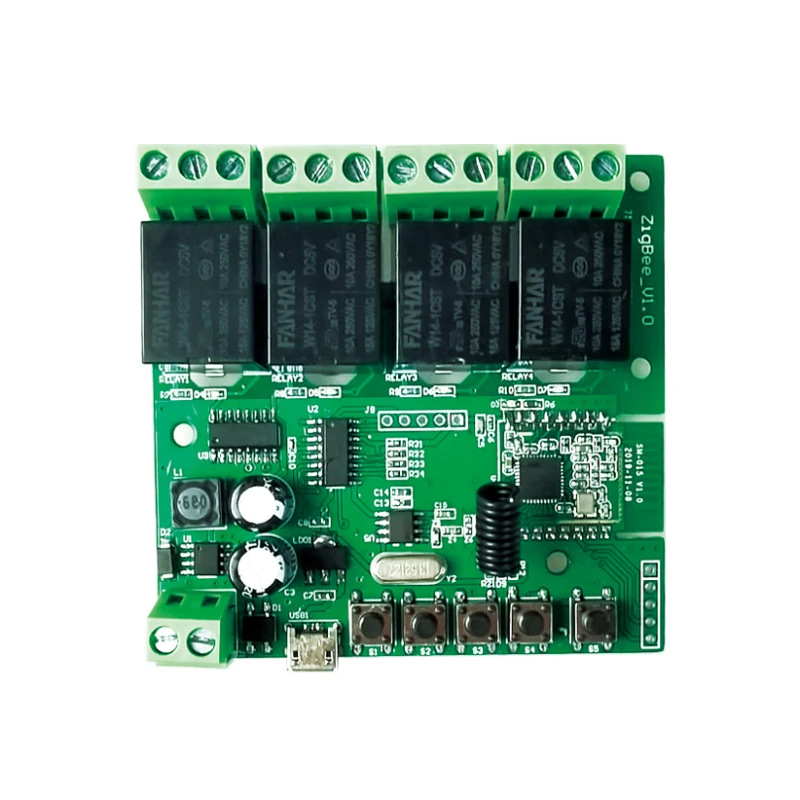 

4CH Zigbee Smart Light Switch Module DC 5/12/32V RF433 Receive 10A Relays Work with Alexa Google Assistant MQTT protocol