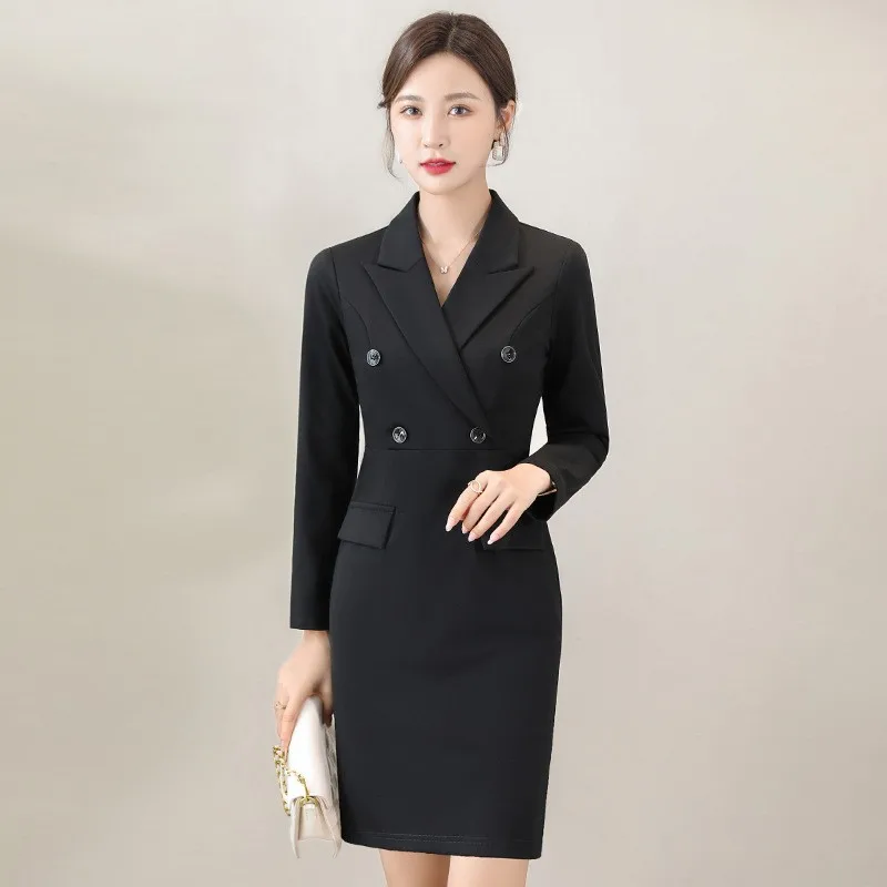 Korean Style Formal OL Styles Slim  Summer Short Sleeve for Women Business Work Wear Beauty Pencil skirt Ruffle Edge Dresses