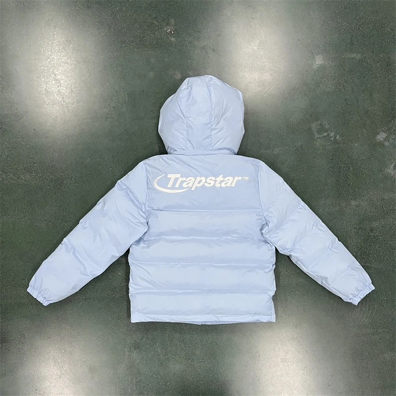 

Trapstar Hoodie Men ICE BLUE HYPERDRIVE DETACHABLE HOOD PUFFER JACKET 1:1 Top Quality Embroidered Women Down Coat
