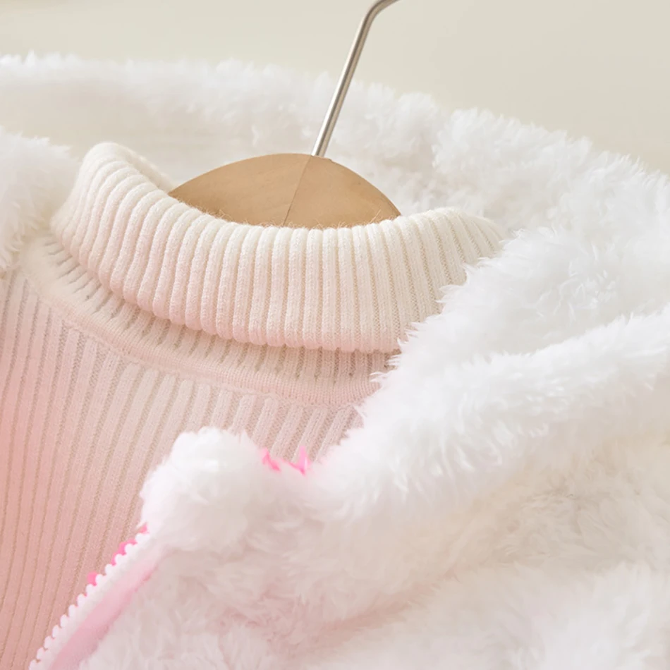 Элегантная плюшевая флисовая верхняя одежда для маленьких девочек с капюшоном