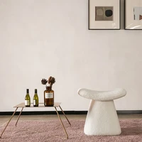 nordic light luxury low stool fabric simple household creative makeup chair lamb wool stool sitting pier door dressing stool