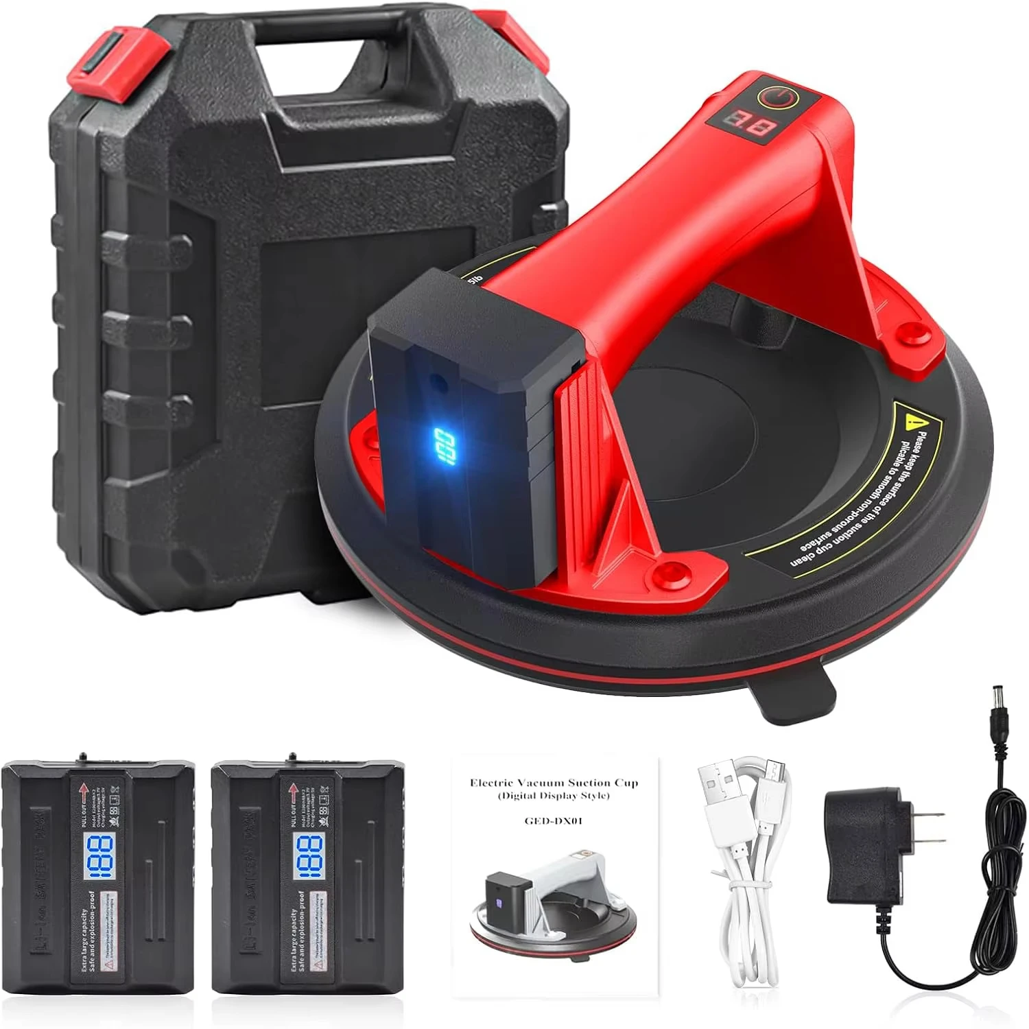 Электрический вакуумный подъемник на присоске сверхмощный захват Kethvoz 440 фунтов