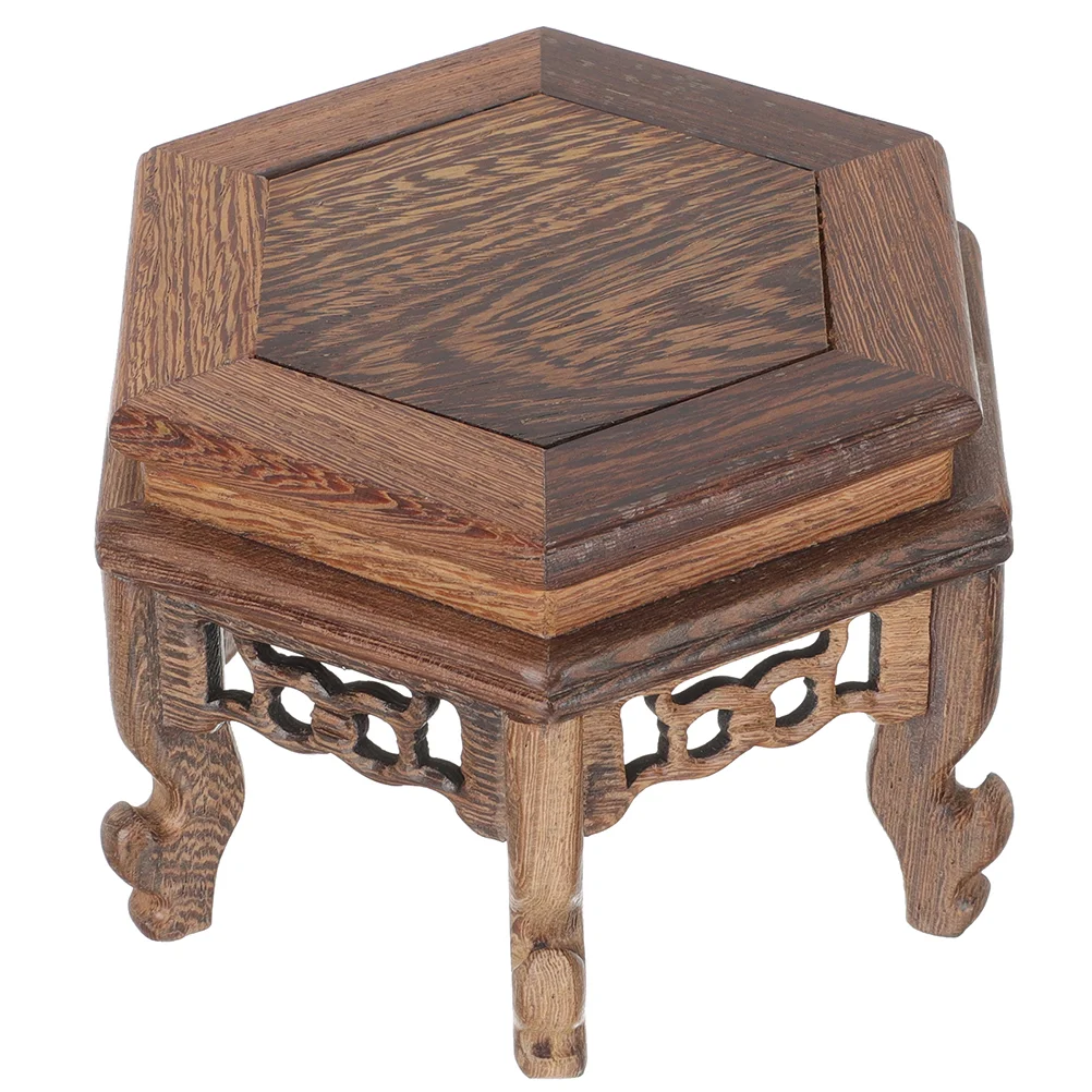 Шестиугольная витрина основание вазы полка каменный держатель для бонсай