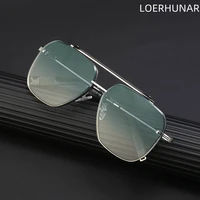 new large frame pilot glasses gradient mens outdoor uv and radiation resistant sunglasses driving double beam sunglasses