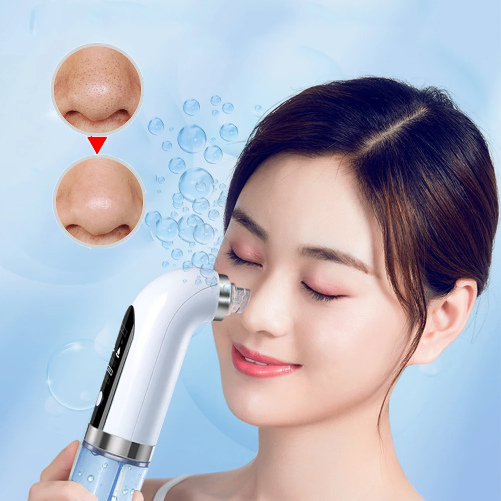 

Hot Microbubble Blackhead Remover Vacuum Suction Rechargeable Small Bubble Pore Acne Skincare Electric Face Nose Cleaner Device