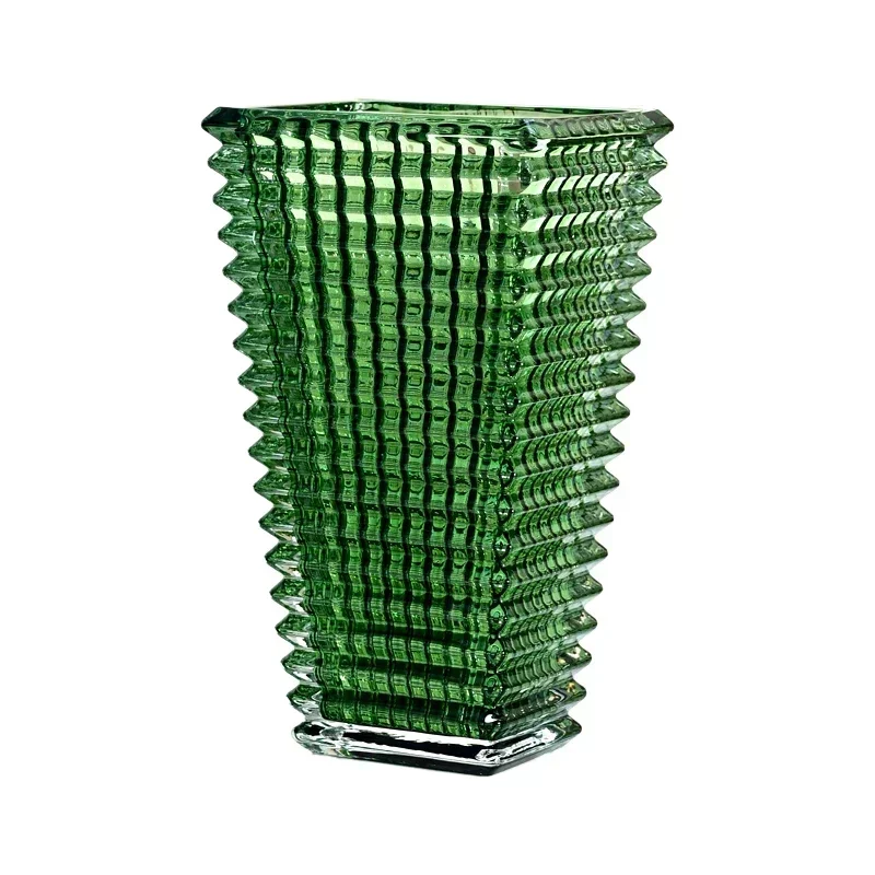 Свадебная роскошная ваза из желтого стекла высокая Золотая скандинавская