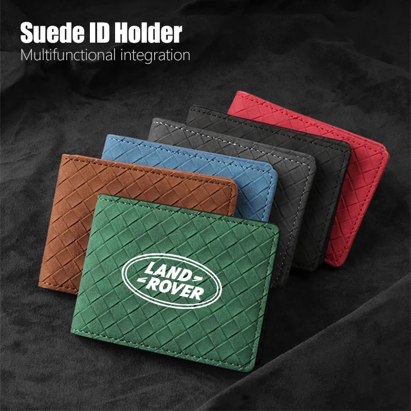 

Leather Car Driver's License Card Holder Slim ID Cover For Land Rover Defender Freelander 1 Discovery Evoque Range SV SVR Velar