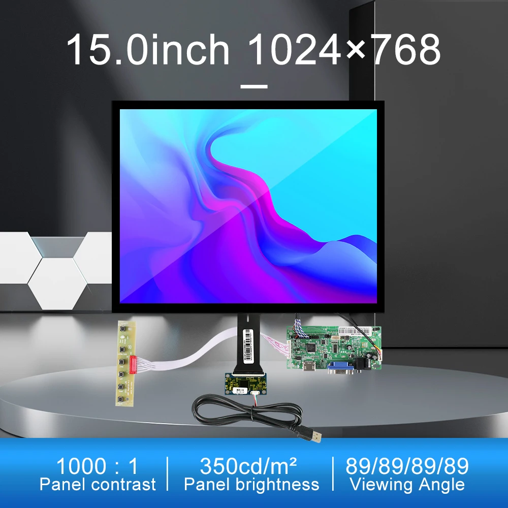 Оригинальный светодиодный сенсорный ЖК-дисплей с платой для цифровой вывески, DV150X0M, 15,0 дюймов, LVDS 20p 1024*768 a-Si